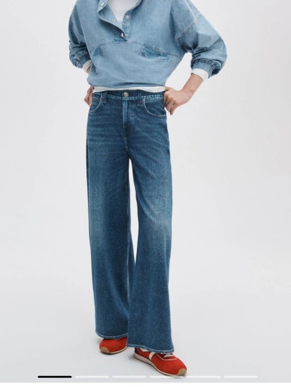 Rag & Bone Miramar Sofie Wide Leg Ankle Jeans Pants Cotton Terry 29x